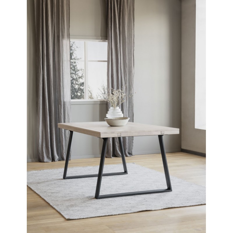 RO Brooklyn Extending Dining Table U 170x95 Whitewash/Black